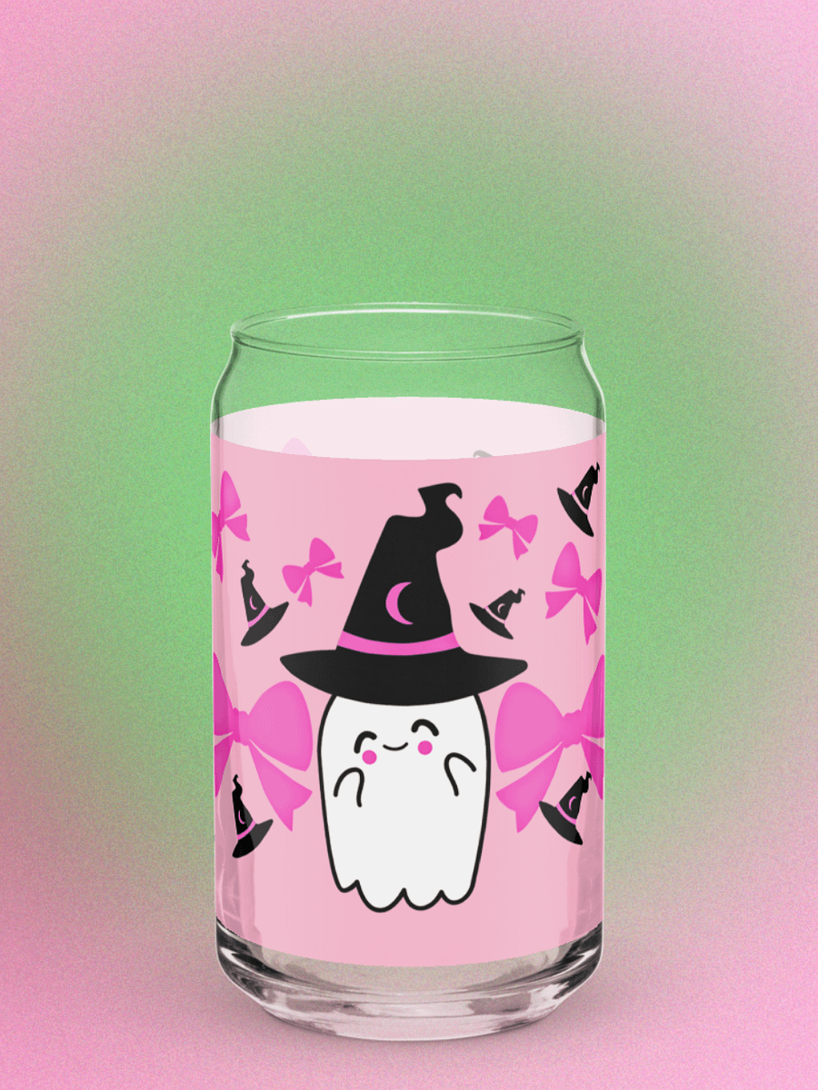 Coquette Spooky Pink Ghost Glass Tumbler product image (2)