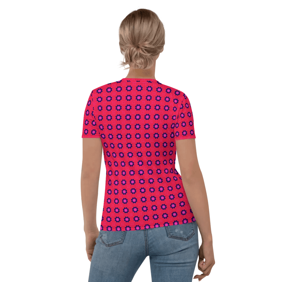 Abstract Red Ladies T Shirt product image (2)