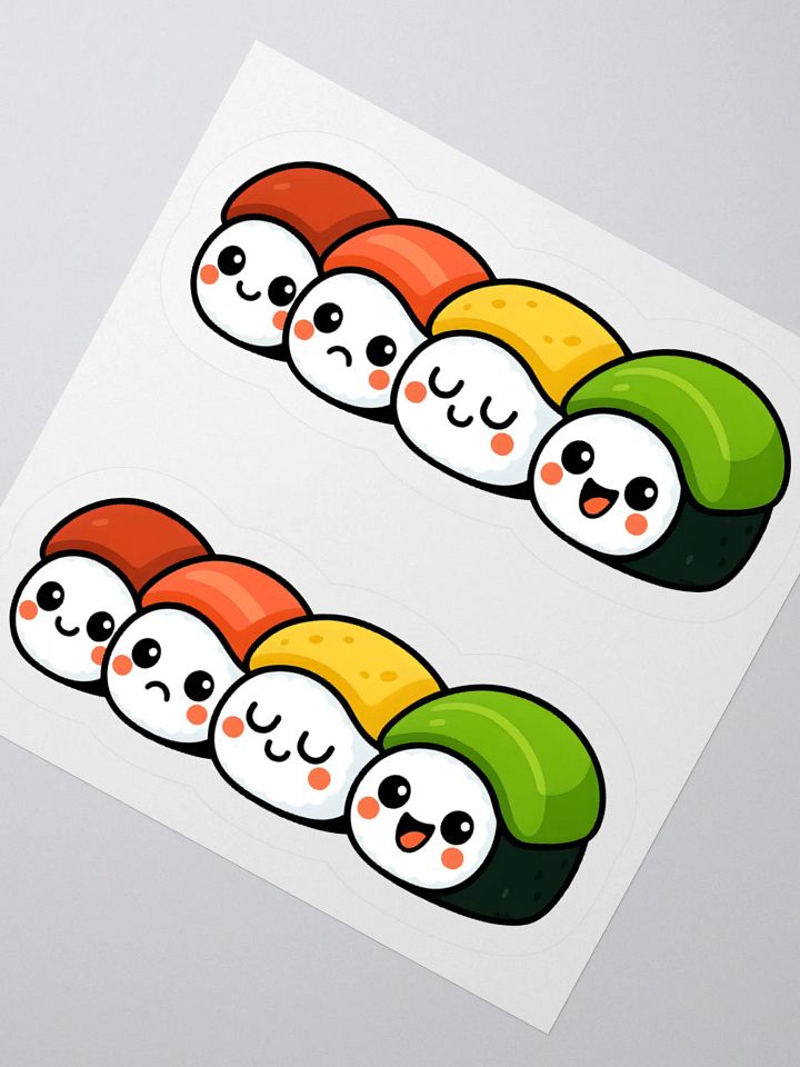 Double Rainbow Roll Cute Sushi Stickers product image (2)