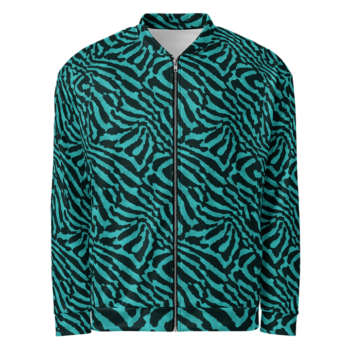 Teal Zebra Bomber Jacket product image (1)