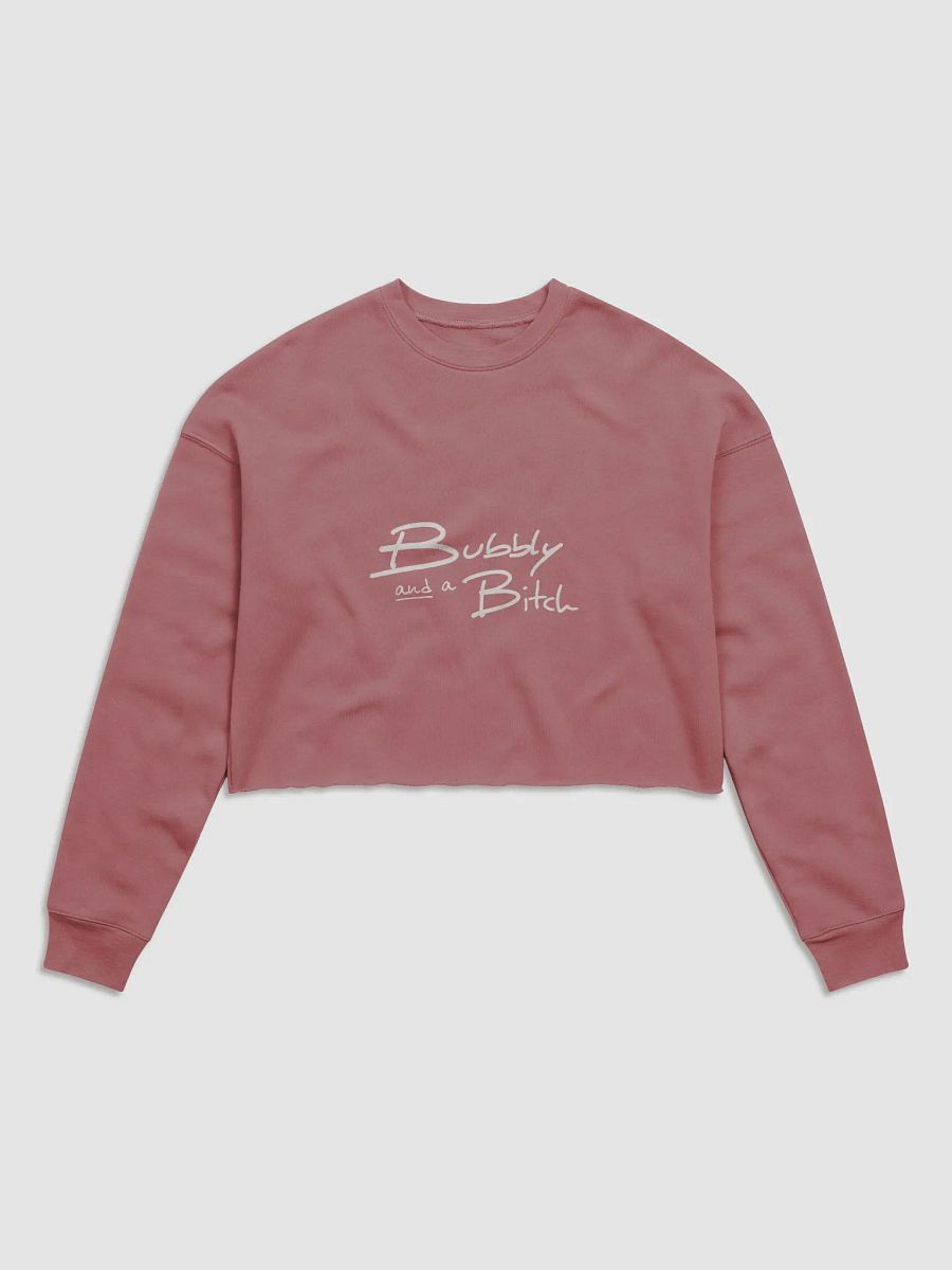 Bubbly and a B*tch (white design) Women's Fleece Crop Sweatshirt product image (26)