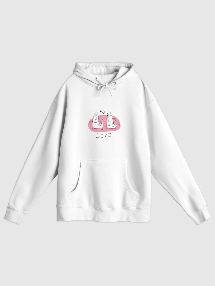 Whimsical Cat Love Cartoon Hoodie product image (1)