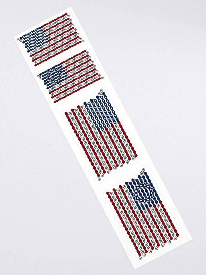 USA Dual Bike Chain Flag Stickers, Mixed Size 4 Pack product image (2)