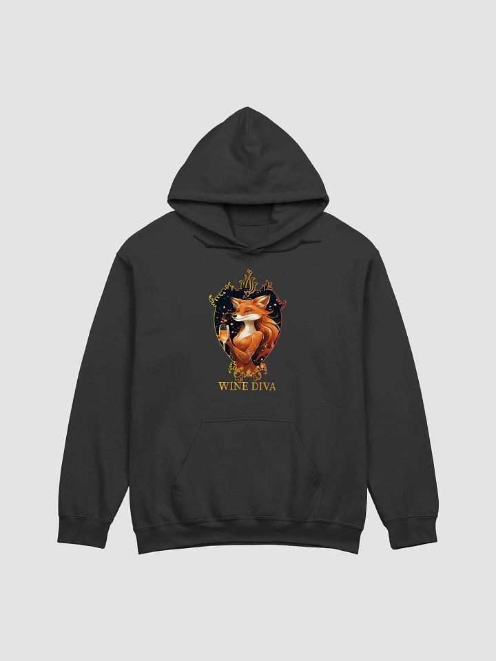 Wine Diva Funny Hoodie – Elegant Lady Fox with Wine Glass | Gildan Unisex Classic Hoodie | Perfect Gift for Wine Lovers product image (1)