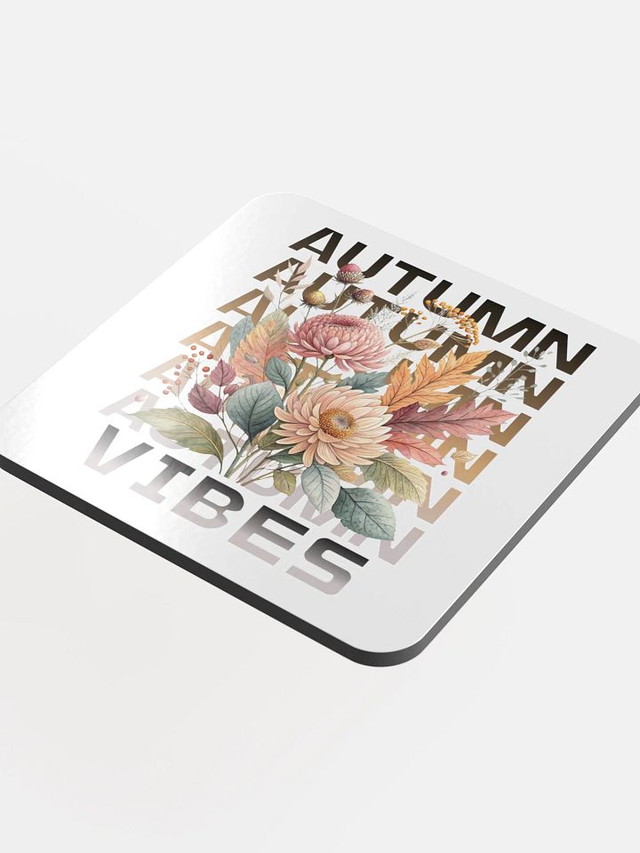 Autumn Vibes Boho Flowers Glossed Cork Coaster product image (1)