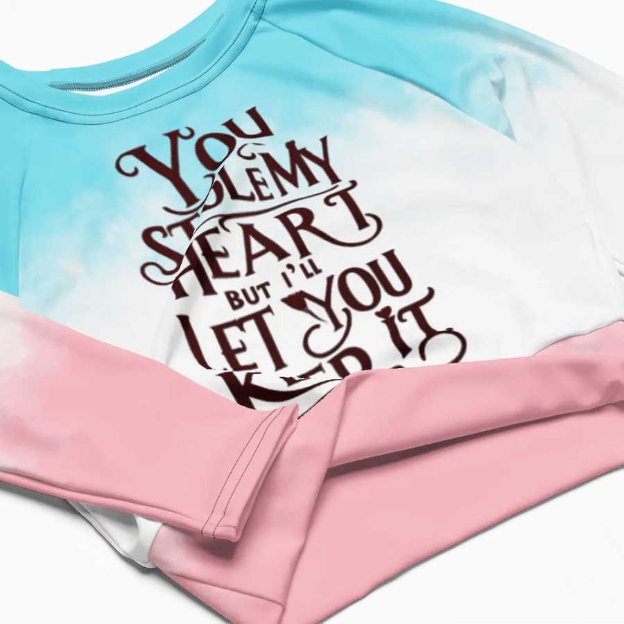 Valentine All-Over Print Recycled Long Sleeve Crop Top product image (4)