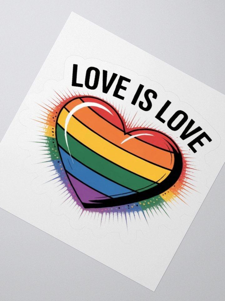 Love Is Love Pride Sticker - Rainbow Heart Design product image (5)