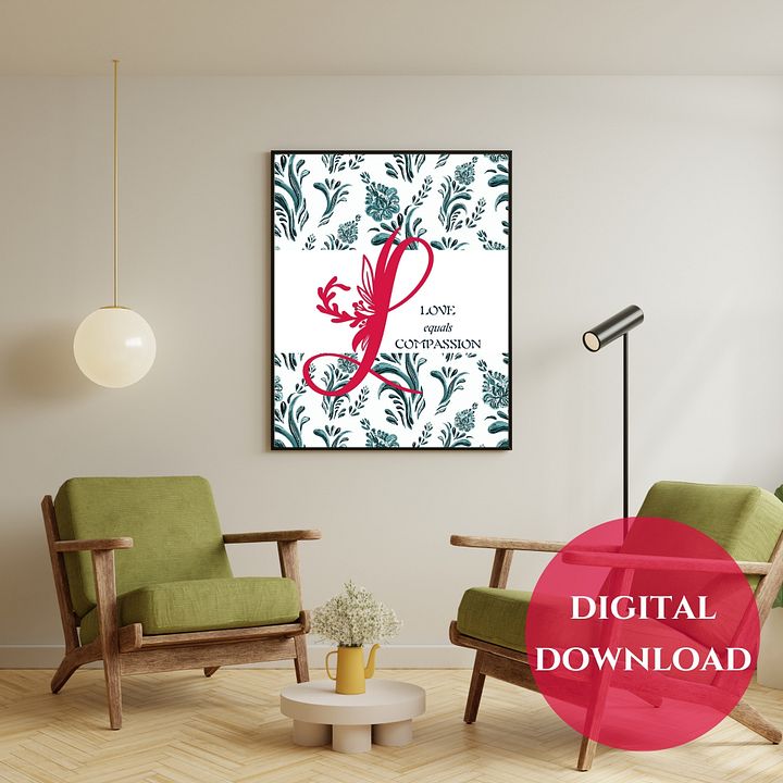 Love = Compassion Printable Wall Art product image (2)
