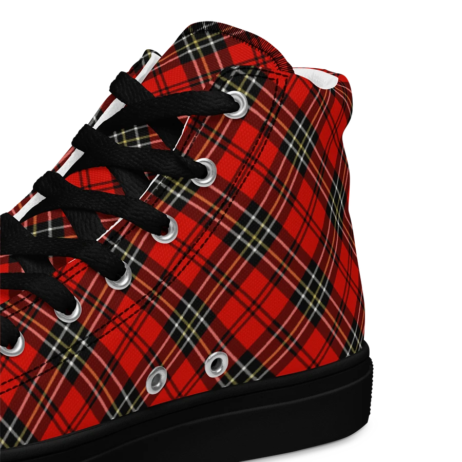 Red Vintage Plaid Men's High Top Shoes product image (12)