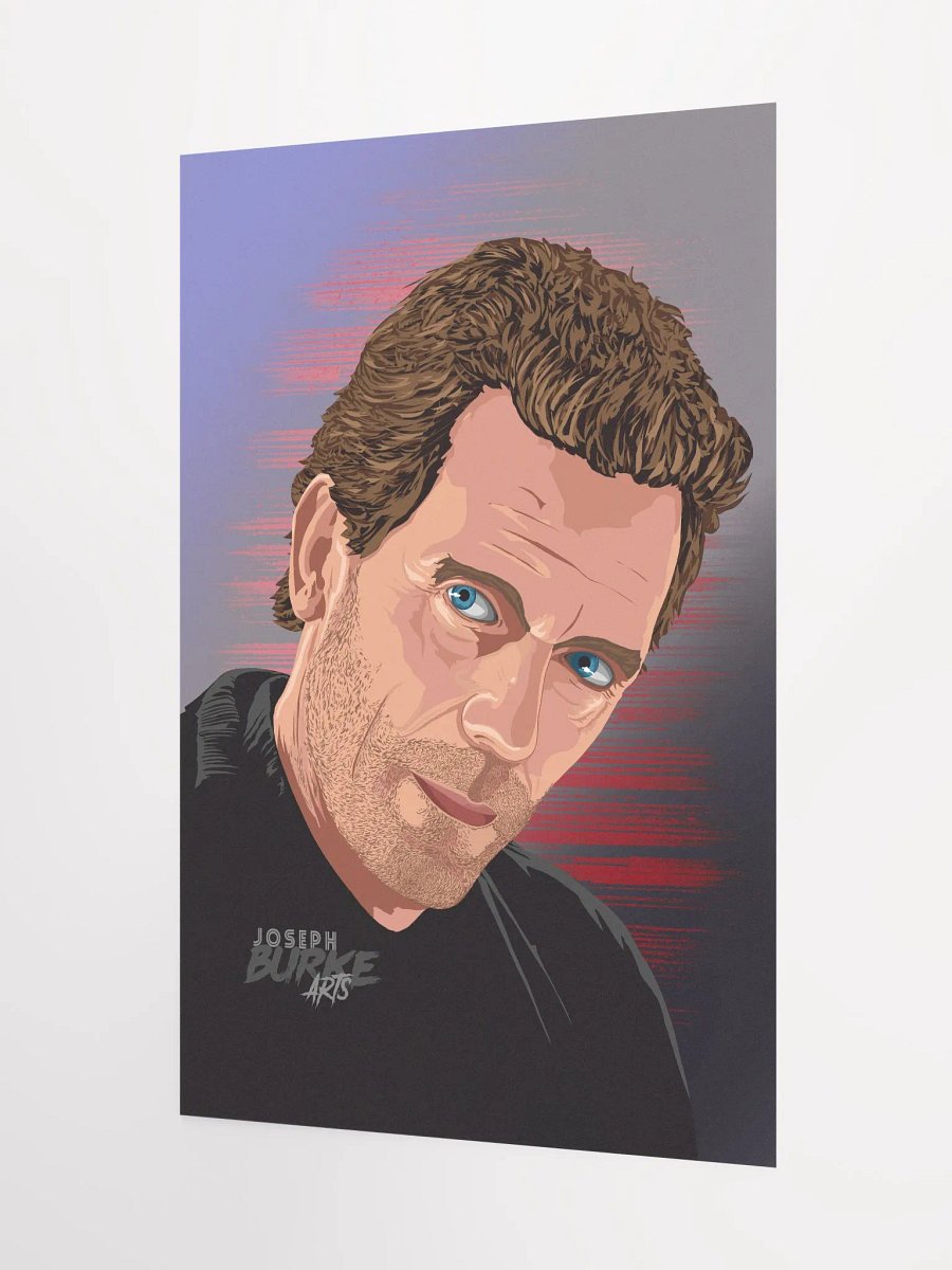 Dr. Gregory House M.D. Hand Drawn Vector Portrait 12x18 Fine Art Print product image (3)