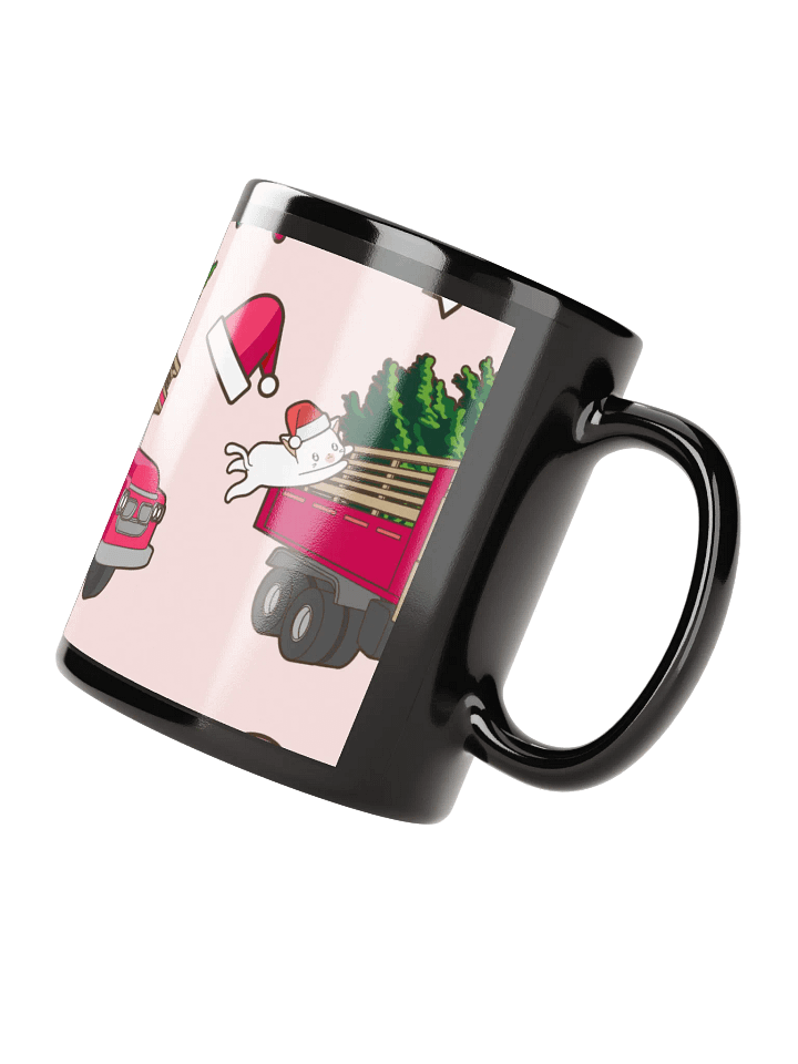Santa's Truck Parade Black Glossy Mug product image (4)