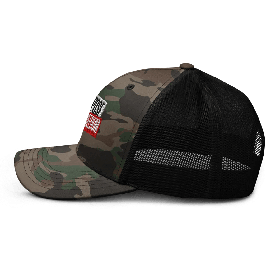 Rebel Camo Statement Trucker Hat | no purpose no freedom product image (4)