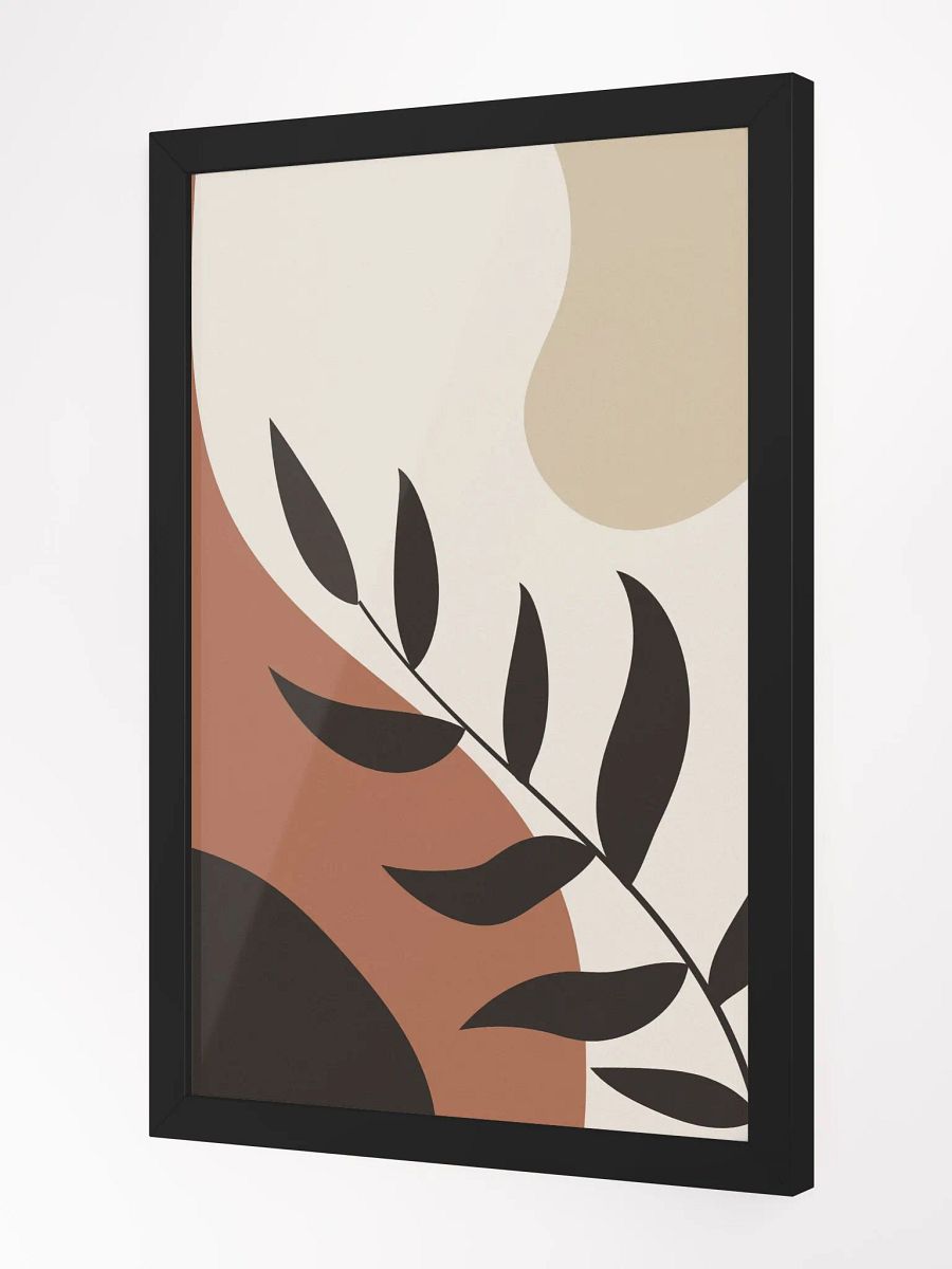 Organic Elegance Framed Poster | Modern Botanical Art with Sustainable Bamboo Frame | Earth-Tone Minimalist Décor for Living Rooms & Offices product image (2)
