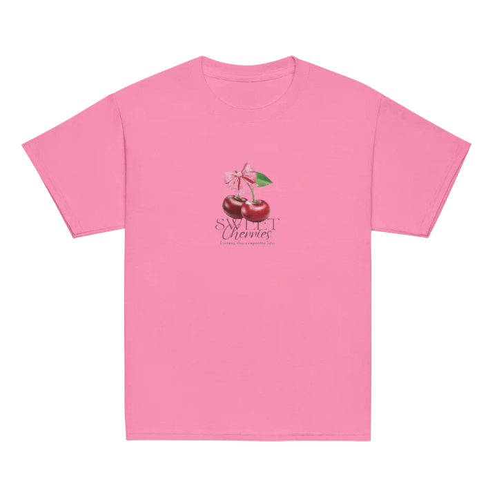 Kids T-Shirt Cherries Pink Bow product image (2)