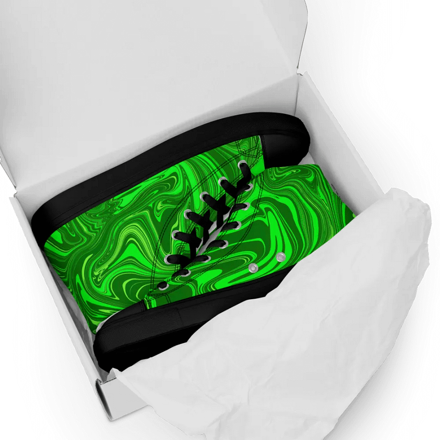 Women's High Top Canvas Shoes - Different Shades of Green Digital Fluid Art product image (10)