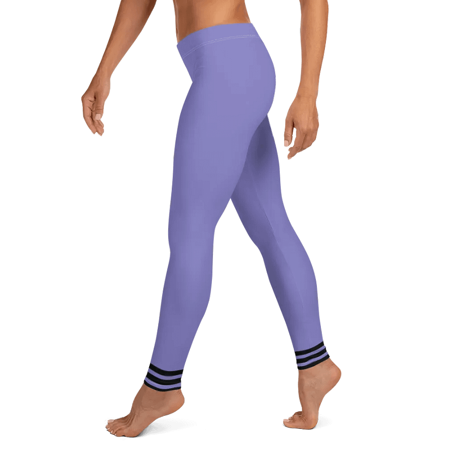 All-Over Print Leggings-Backfill Moody Blue colour with Pink Lady design, black stripes. product image (4)