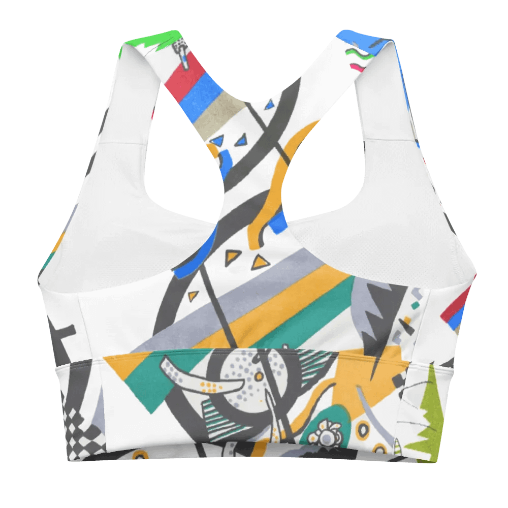 Abstract Lithographic Pattern Design Longline Sports Bra - V4 product image (9)