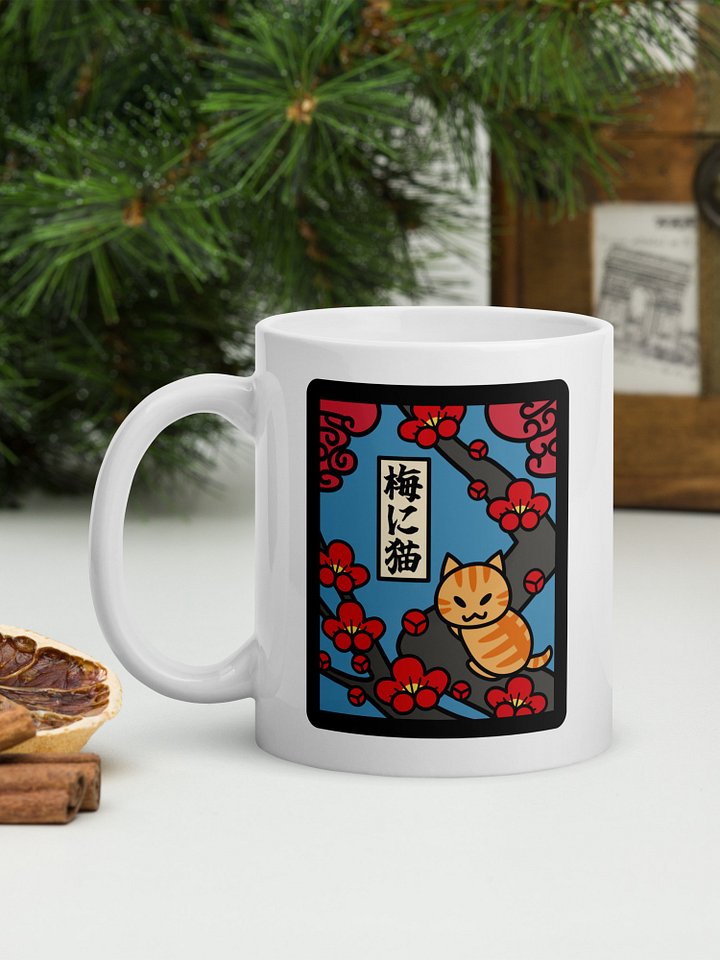 February Hanafuda Japanese Playing Card Cat 11 oz Mug product image (2)