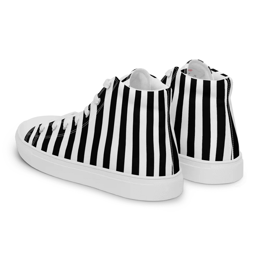 Men's Black And White Striped High Tops product image (5)