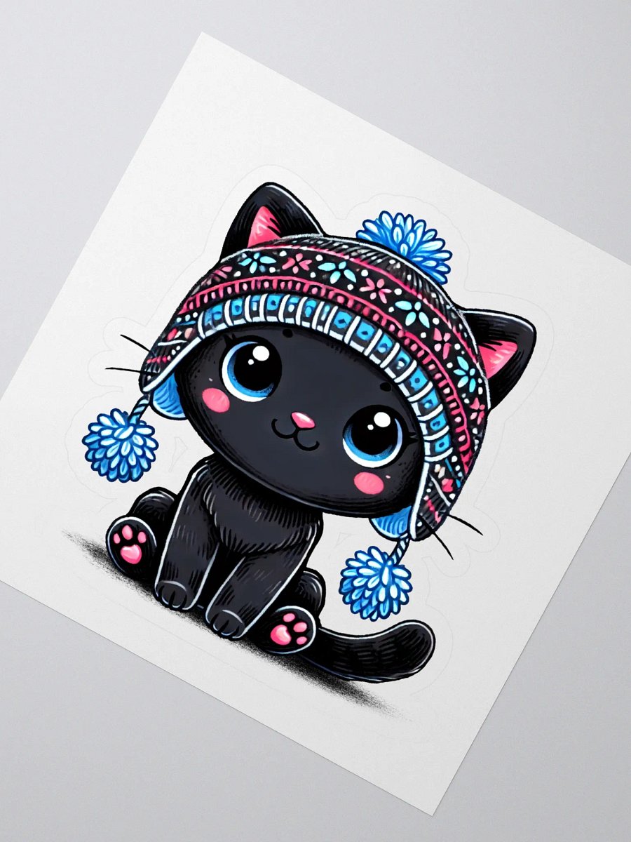 Knit Hat Cat Sticker Set product image (2)