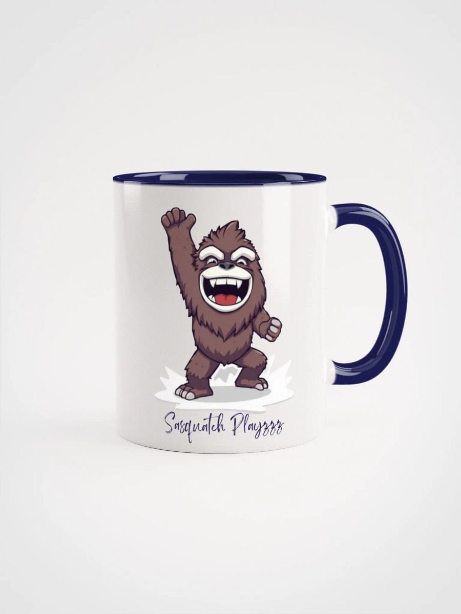 Cartoon Sasquatch Playzzz Dark Blue Mug! product image (1)