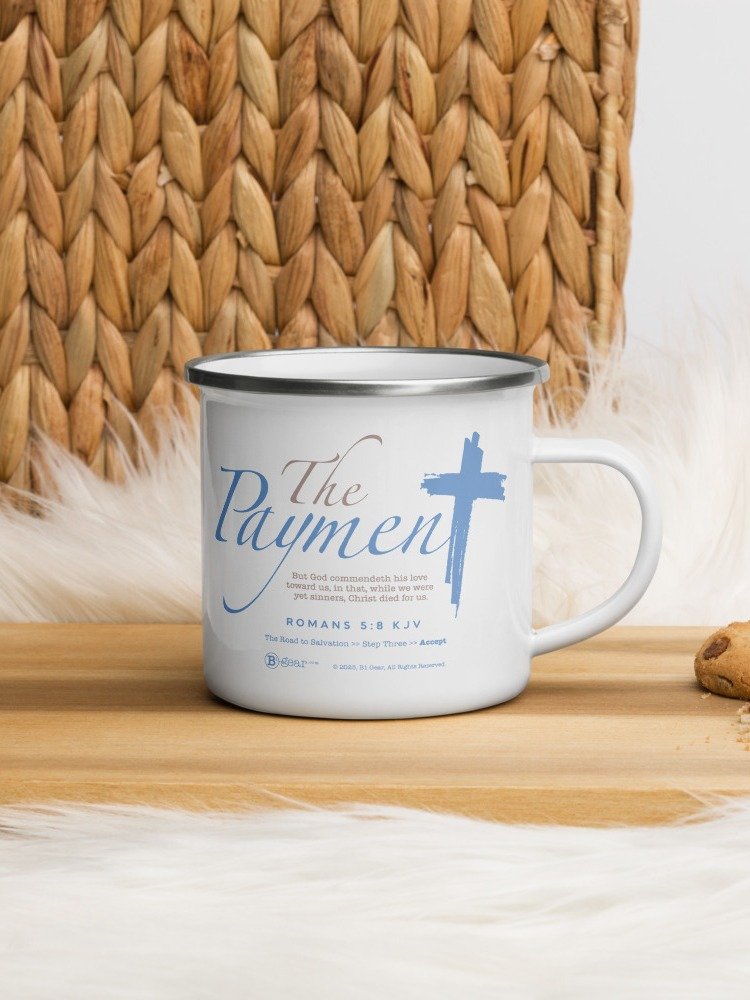 Mug, The Road to Salvation, Step 3, THE PAYMENT/Accept, Premium Enamel Mug product image (3)