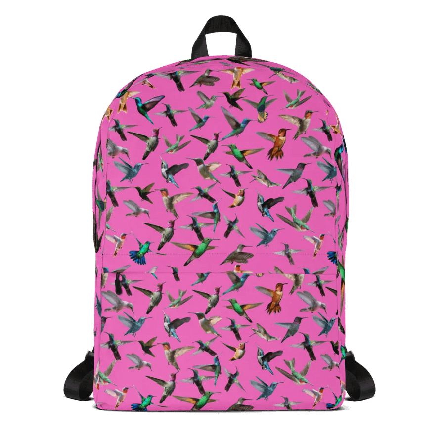 humming bird print backpack pink Backpack for young girls product image (1)