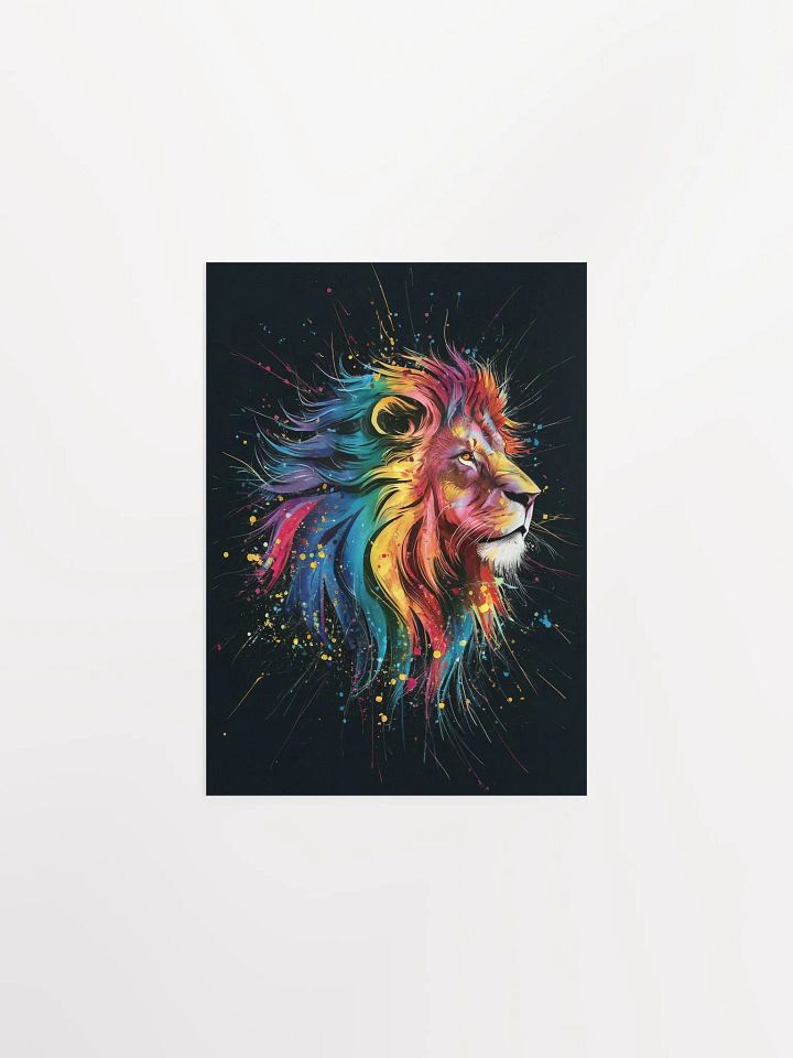 Savana Series - Colorful Lion Art Print, Vibrant Abstract Animal Wall Art, Large Poster for Modern Home Decor product image (2)