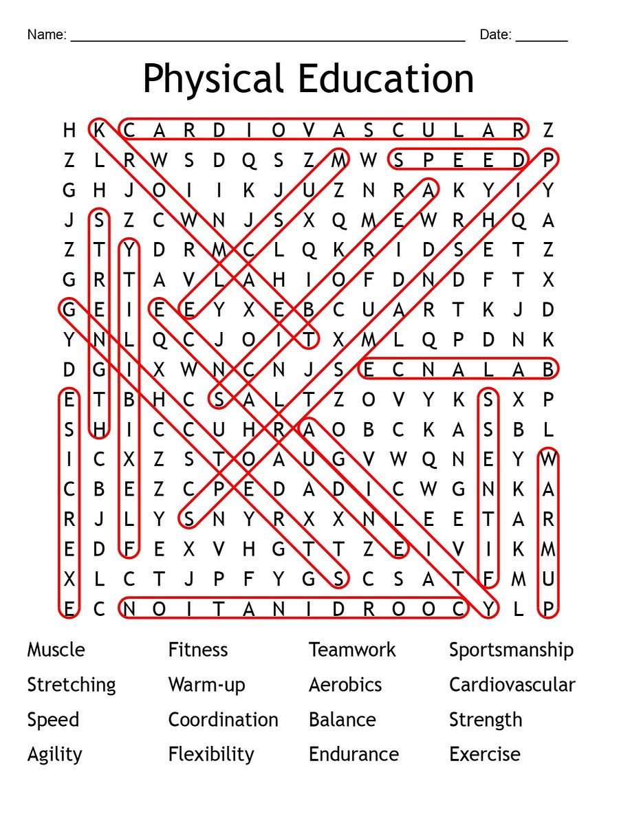 Printable Physical Education Word Search – 16 Key Vocabulary Words! product image (2)