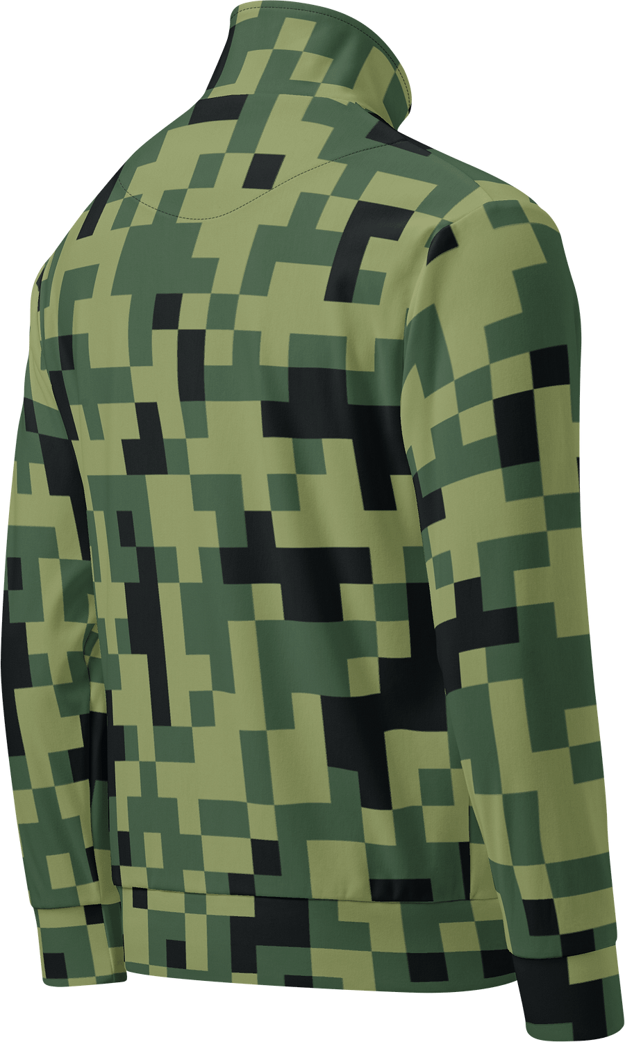 Military Green Camouflage Pixels Camo Pattern Unisex Track Jacket product image (2)