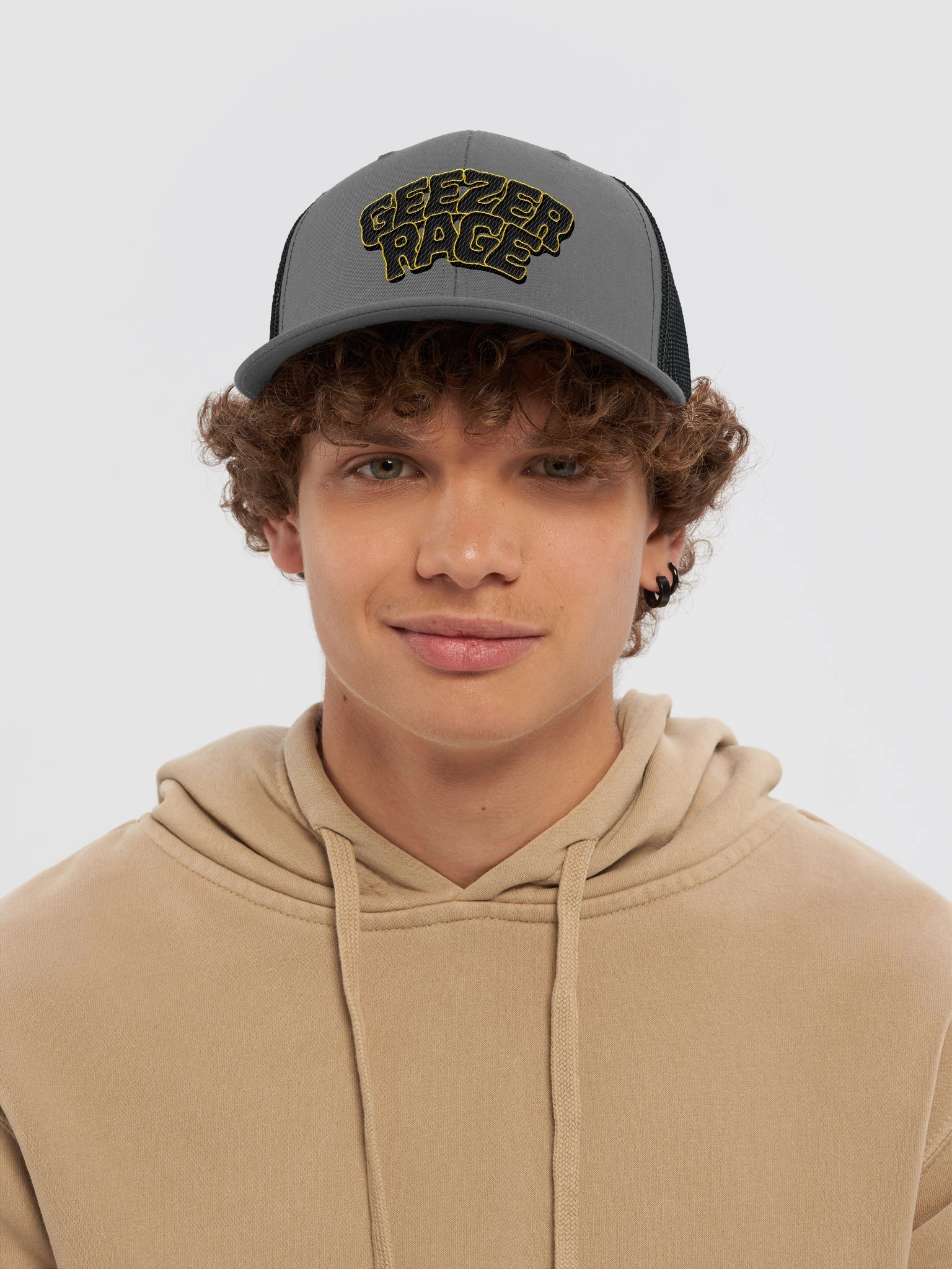 Trucker Hat Geezer Rage (Black & Yellow logo) product image (9)