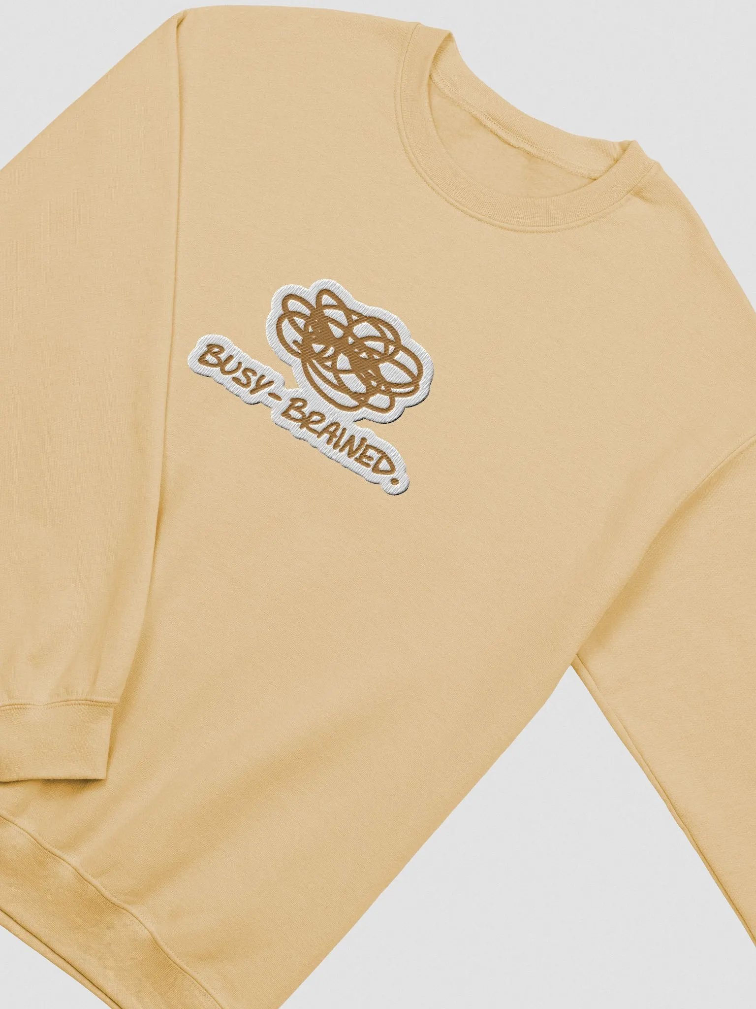 BUSY-BRAINED. (lg. brass bubble design) embroidered crewneck product image (24)