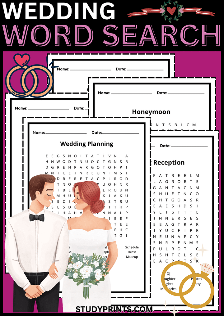 Wedding Word Search Puzzle Bundle product image (1)