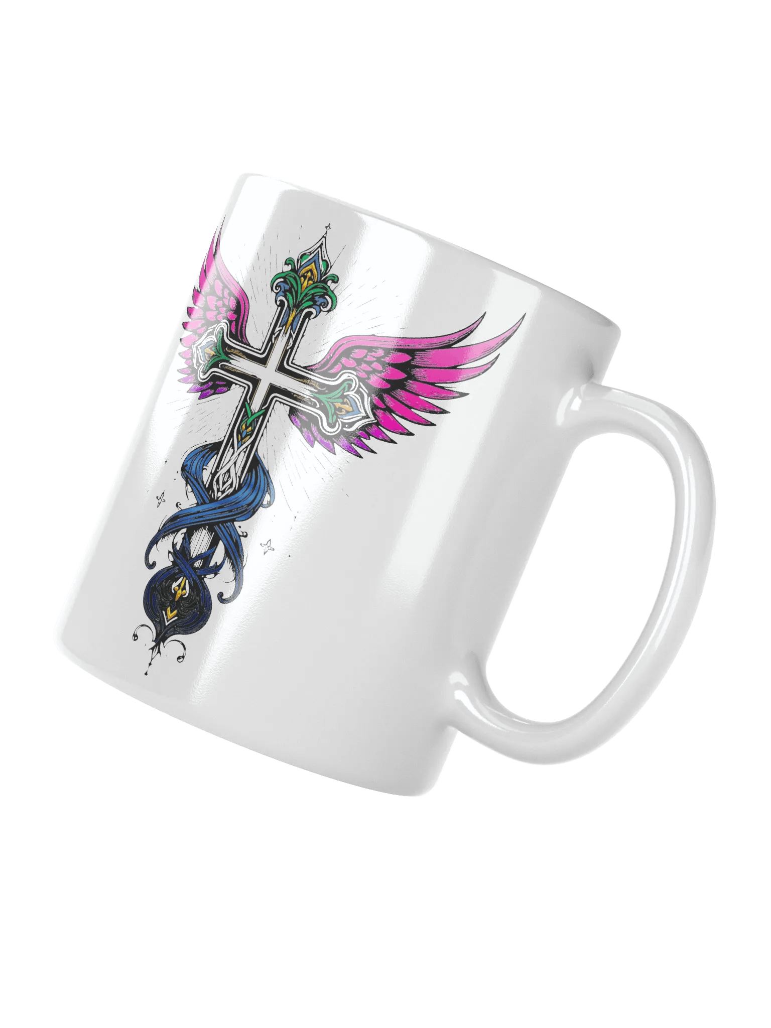 Sip with Faith and Flight! - "Angel Wings Cross" Coffee Mug product image (6)