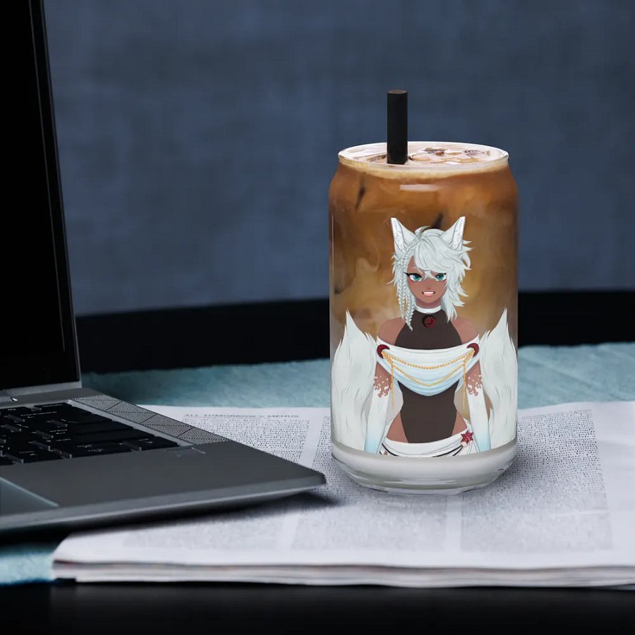 Foxy Elegance Glass: Anime-Inspired Can-Shaped Glassware product image (33)