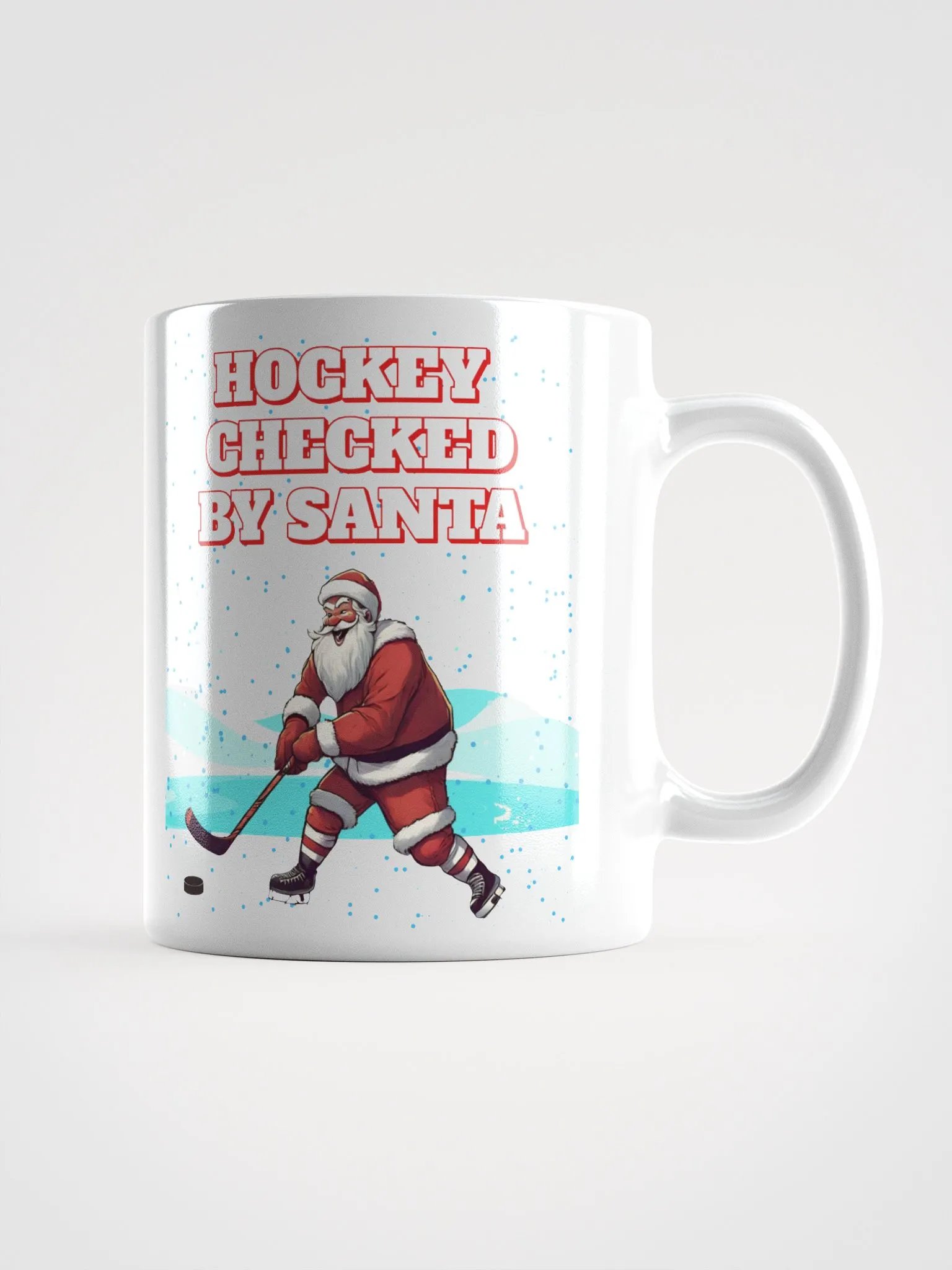 Hockey Checked By Santa Christmas White Mug product image (3)