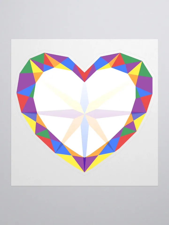 Crystal Pride Heart (Bold Rainbow Design) Cut Sticker product image (1)
