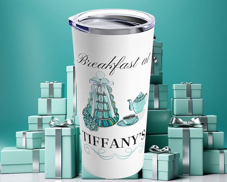 Breakfast at Tiffany's T & Co 20oz Tumbler, Classic Audrey Crew, Girls Brunching Weekend, Holly Golightly Fan Gift For Mom, Book Club Gift product image (5)