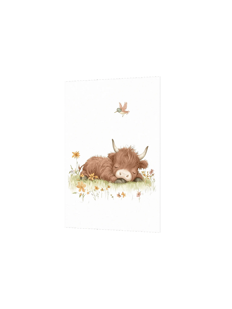 Sleeping Highland Cow Farmhouse Nursery Print product image (3)
