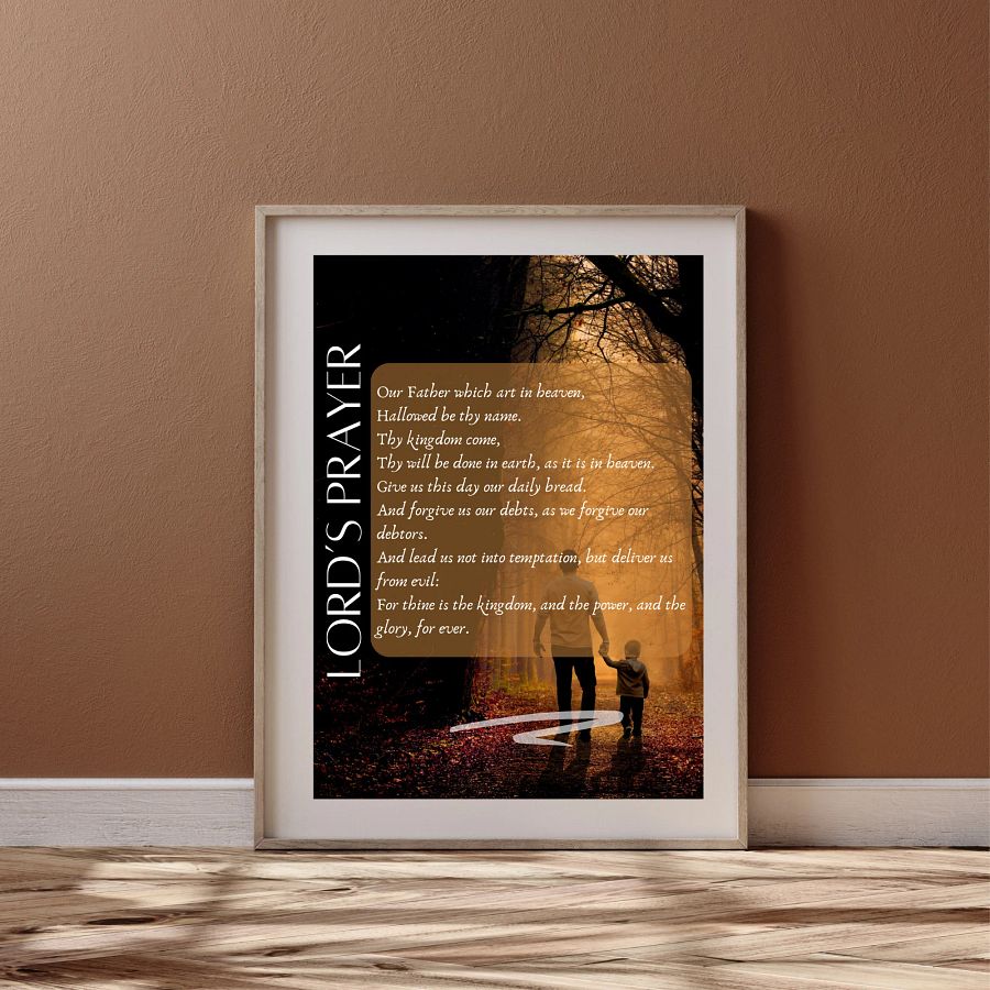 Printable Our Lord's prayer artwork, The lord's prayer kjv printable Our Father which art in heaven wall art. The lord's prayer product image (4)