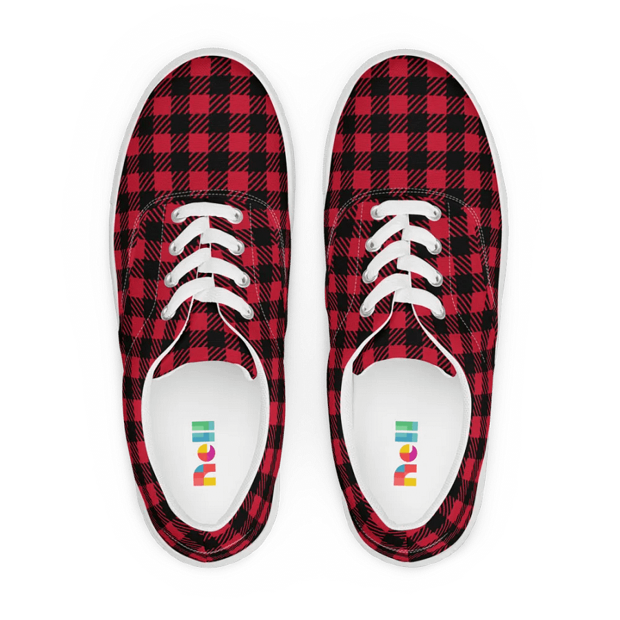 Bold Buffalo Plaid Women's Canvas Shoes product image (1)