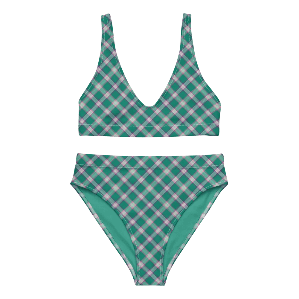 Emerald Green and Purple Plaid Bikini product image (2)
