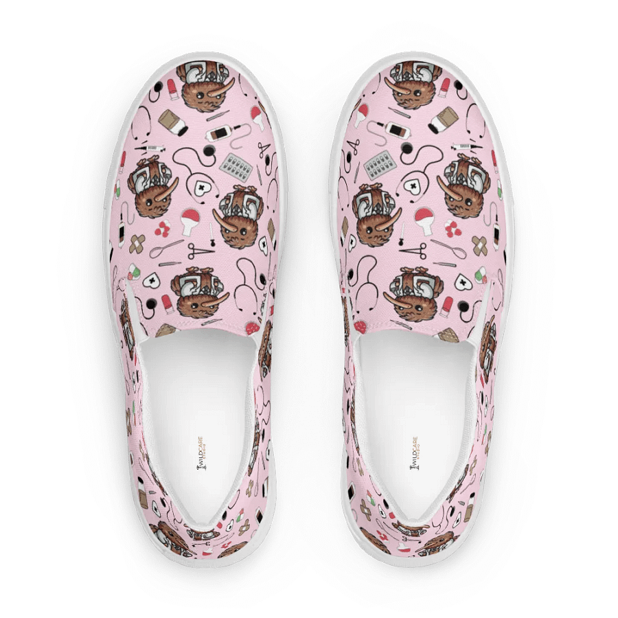 Cute Medical Kiwi Slip-On Canvas Shoes (Pink) product image (5)