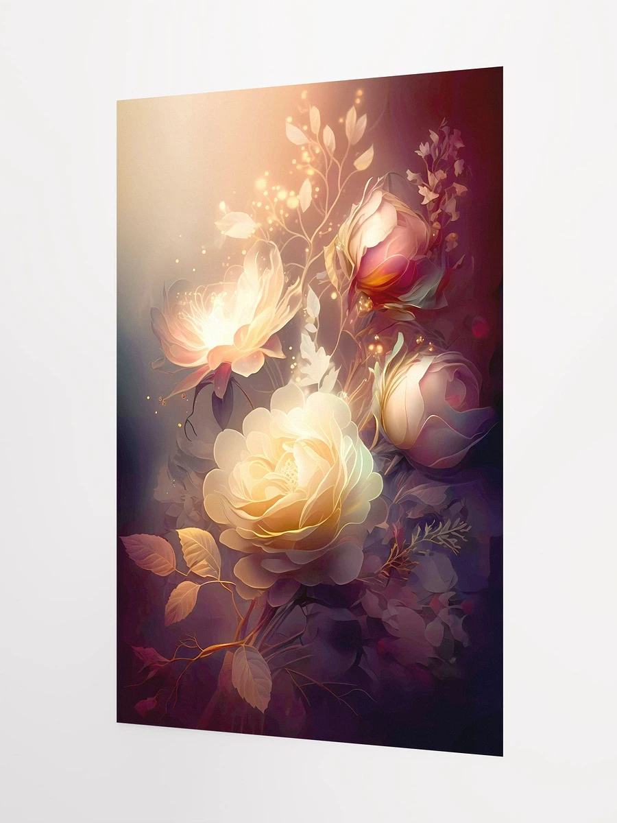 Luminous Whispers: Ethereal Glowing Flower Poster for Tranquil Home Decor Matte Poster product image (5)