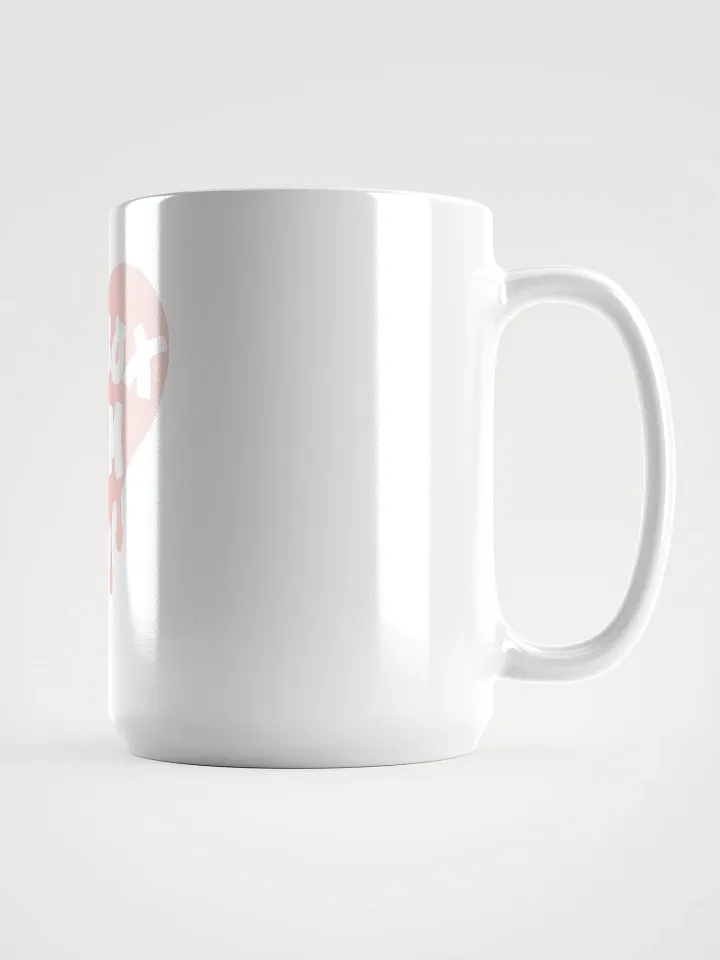HOT BOX FAM TRANSPARENT PALE PINK HEART LOGO COFFEE MUG product image (1)