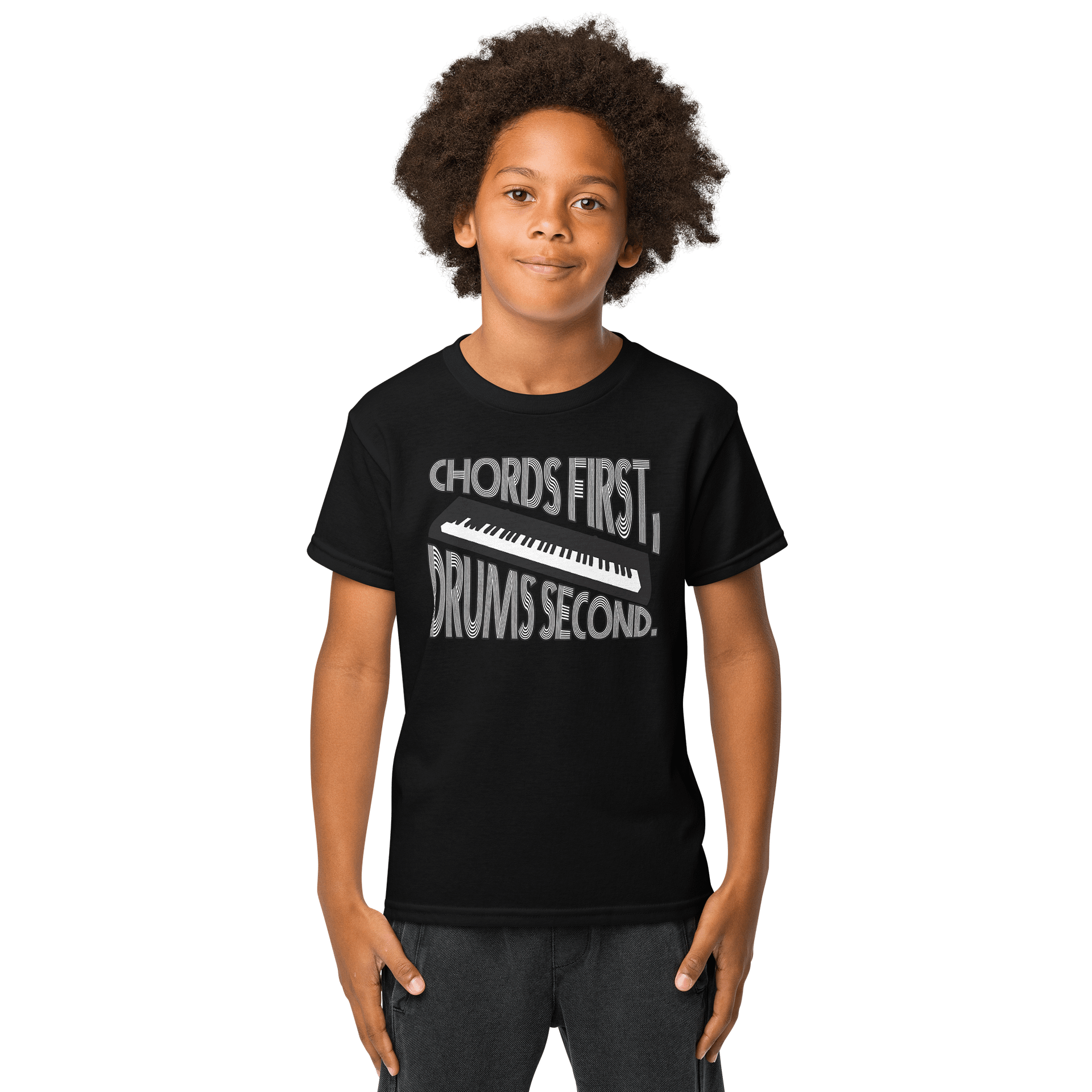 Chords First, Drums Second Funny T-Shirt For Kids product image (1)