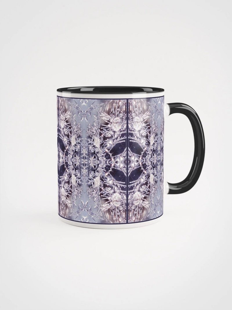 Nature Mandala Mug, Frost Mandala Cup, Frosty Windows Collection, Seasonal Cup, Psychedelic Kaleidoscopic Artwork, 2 Color Cup