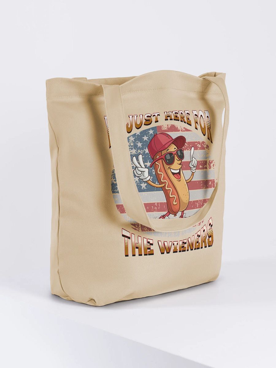 Im Just Here For The Wieners Hot Dog Peace Sign Eco Tote product image (4)