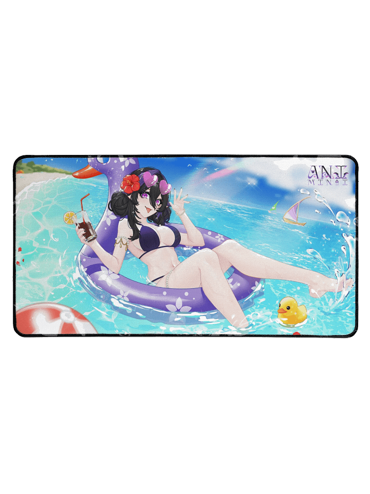 Ani at the beach Desk Mat product image (1)