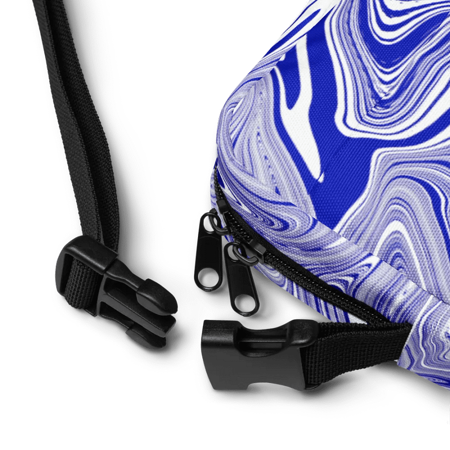 Utility Crossbody Bag - Blue and White Liquid Swirls product image (8)